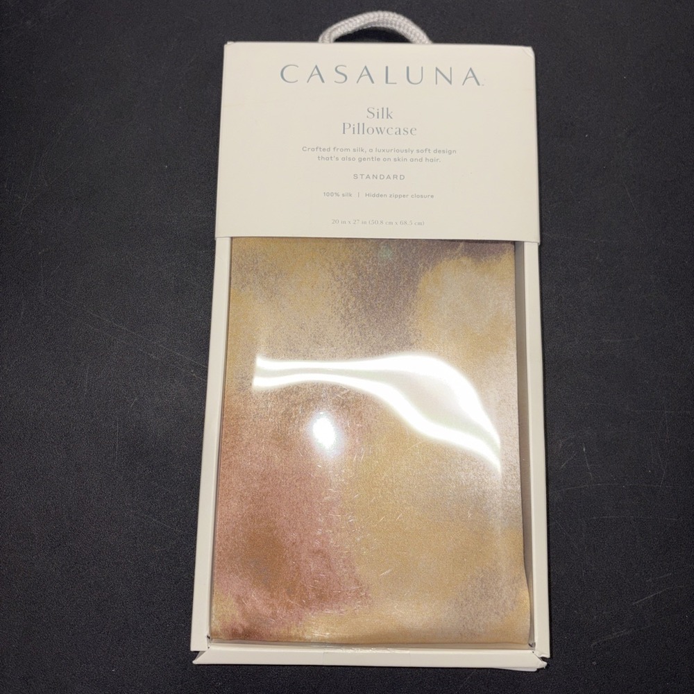 Casaluna Standard Size Silk Pillowcase Pink Impressionist Print, 20791